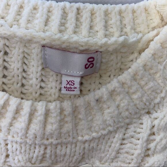SO Junior Cable Knit Sweater in Irish Cream SZ XS chunky knit sweater NEW - Picture 9 of 13